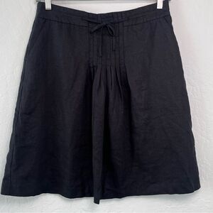 Orvis Women's Black 100% Linen Mini A-Line Skirt Size 14 Minimalist Classic